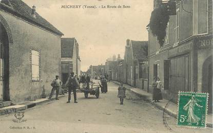 CPA FRANCE 89 "Michery, la route de Sens"