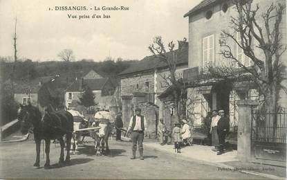 CPA FRANCE 89 "Dissangis, la grande rue" / ATTELAGE