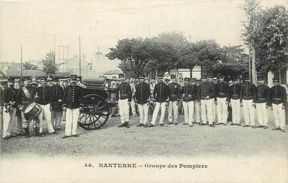 CPA FRANCE 92 "Nanterre, groupe de pompiers"
