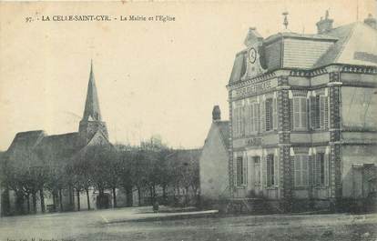 CPA FRANCE 89 "la Celle Saint Cyr, la mairie et l'église"