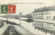 89 Yonne CPA FRANCE 89 "Brienon, le quai du canal de Bourgogne" / PENICHE / BATELLERIE