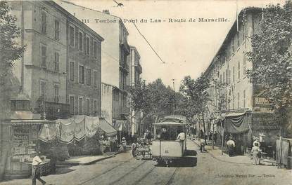   CPA FRANCE 83 "Toulon, le Pont du Las, route de Marseille" / TRAMWAY