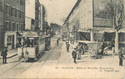   CPA FRANCE 83 "Toulon, le Pont du Las, Route de Marseille" / TRAMWAY