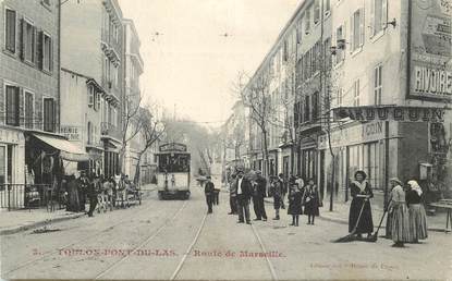   CPA  FRANCE 83 "Toulon, route de Marseille" / TRAMWAY