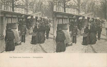 CPA FRANCE 75 "Paris, la Foire aux Jambons" / CARTE STEREO