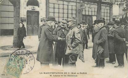 CPA FRANCE 75 "Paris, la manifestation du 1er Mai, M. Lépine et les Généraux" / POLITIQUE