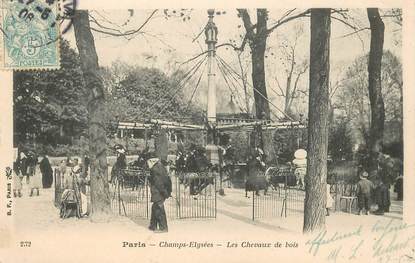 CPA FRANCE 75 "Paris, Champs Elysées, les chevaux de bois" / MANEGE 