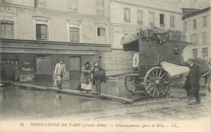 CPA FRANCE 75 "Paris, Inondations 1910, déménagement quai de Billy"