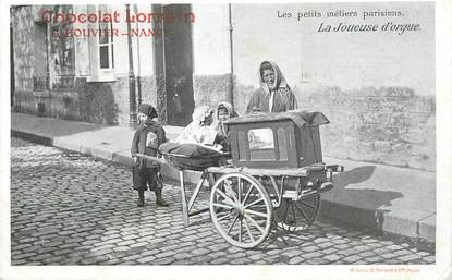 CPA FRANCE 75 "Paris, La Joueuse d'Orgues" / PUB CHOCOLAT LORRAIN, NANCY