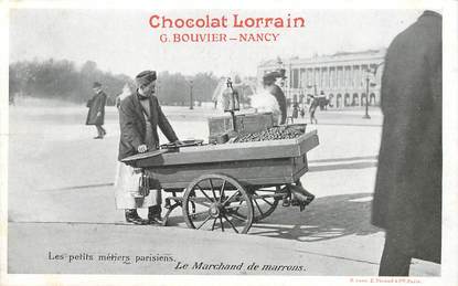 CPA FRANCE 75 "Paris, La Marchand de Marrons" / PUB CHOCOLAT LORRAIN, NANCY