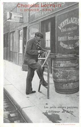 CPA FRANCE 75 "Paris, L'Affûteur de Scies" / PUB CHOCOLAT LORRAIN, NANCY