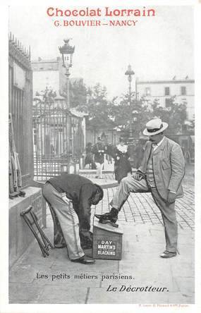 CPA FRANCE 75 "Paris, Le Décrotteur" / PUB CHOCOLAT LORRAIN, NANCY