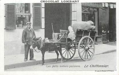 CPA FRANCE 75 "Paris, Le Chiffonnier" / PUB CHOCOLAT LOMBART
