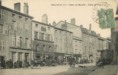 CPA FRANCE 87 "Bellac, place du marché, Hotel de ville"