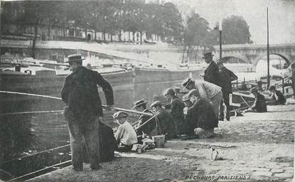   CPA  FRANCE  75 "Paris, Pêcheurs parisiens"