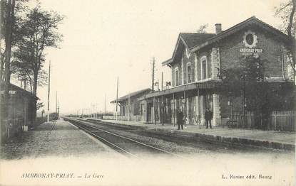 / CPA FRANCE 01 "Ambronay Priay, la gare"