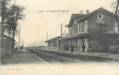 / CPA FRANCE 01 "Gare d'Ambronay Priay"