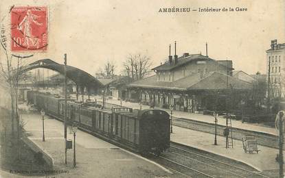 / CPA FRANCE 01 "Ambérieu, intérieur de la gare"