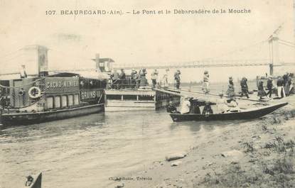 / CPA FRANCE 01 "Beauregard, le pont et le débarcadère de la mouche"