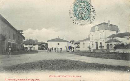 / CPA FRANCE 01 "Cras sur Reyssouze, la place"