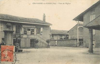 / CPA FRANCE 01 "Chavannes sur Suran, place de l'église"