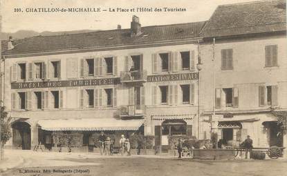 / CPA FRANCE 01 "Chatillon de Michaille, la place et l'hôtel des touristes"