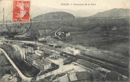 / CPA FRANCE 01 "Culoz, panorama de la gare"