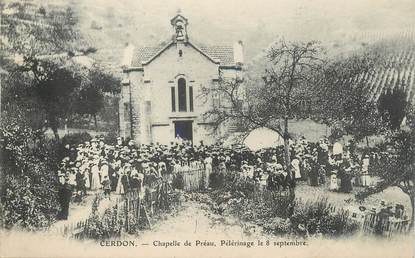 / CPA FRANCE 01 "Cerdon, chapelle de Préau, pélérinage le 8 septembre"