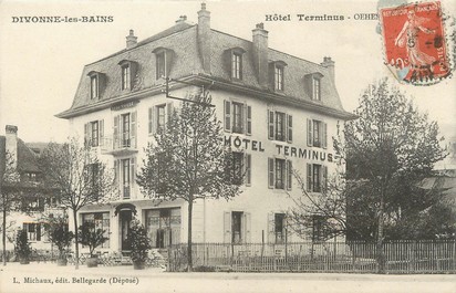 / CPA FRANCE 01 "Divonne Les Bains, hôtel Terminus"