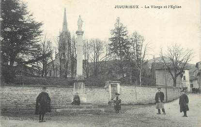 / CPA FRANCE 01 "Jujurieux, la vierge et l'église"