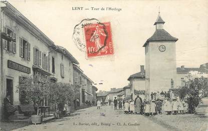 / CPA FRANCE 01 "Lent, tour de l'horloge"