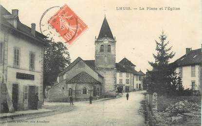 / CPA FRANCE 01 "Lhuis, la place et l'église"