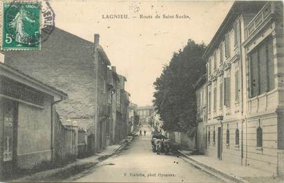 / CPA FRANCE 01 "Lagnieu, route de Saint Sorlin"