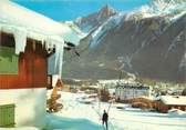 74 Haute Savoie / CPSM FRANCE 74 "Chamonix, pistes du Savoy, panorama sur le Dru"