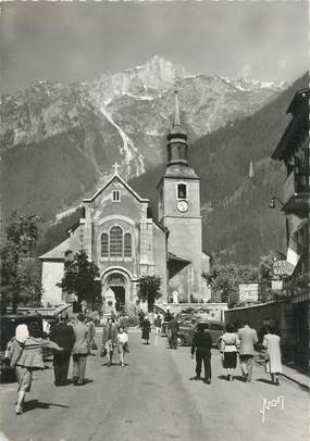 / CPSM FRANCE 74 "Chamonix Mont Blanc, l'église et le Brévent "