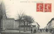 01 Ain / CPA FRANCE 01 "Montceaux, la grande rue et l'église"