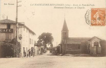 / CPA FRANCE 01 "La Madeleine Replonges, route de Pont De Veyle"