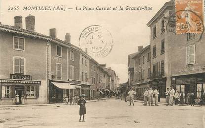 / CPA FRANCE 01 "Montluel, la place Carnot et la grande rue"
