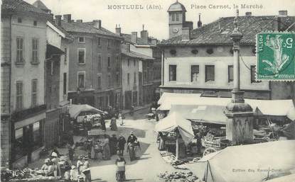 / CPA FRANCE 01 "Montluel, place Carnot, le marché"