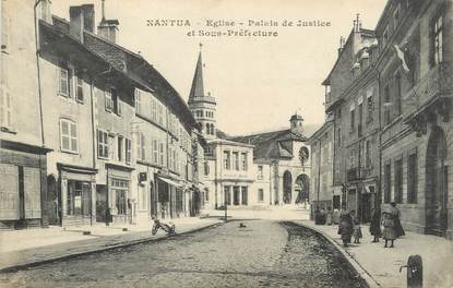 / CPA FRANCE 01 "Nantua, église, palais de justice et sous préfecture"