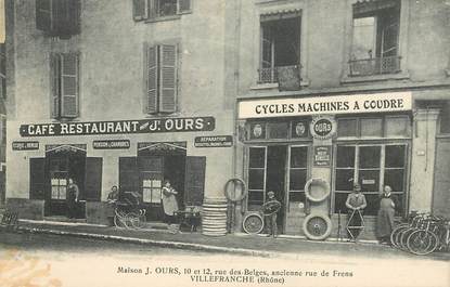 CPA FRANCE 69 "Villefranche, Maison J. Ours, rue des Belges" / COMMERCE MACHINE A COUDRE