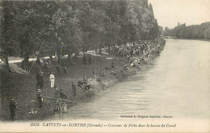 CPA FRANCE 33 "Castets en Dorthe, concours de pêche dans le bassin du canal"