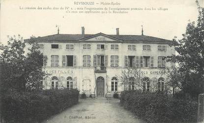 / CPA FRANCE 01 "Reyssouze, mairie, écoles"