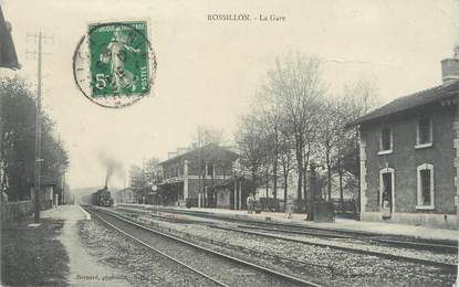 / CPA FRANCE 01 "Rossillon, la gare "