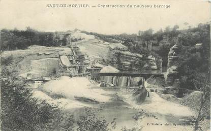 / CPA FRANCE 01 "Saut du Mortier, construction du nouveau barrage"