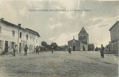 / CPA FRANCE 01 "Saint Maurice de Gourdans, la place et l'église"