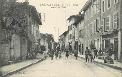 / CPA FRANCE 01 "Saint Jean le Vieux,  grande rue"