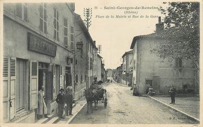 CPA FRANCE 69 "Saint Georges de Reneins, place de la mairie et rue de la gare"