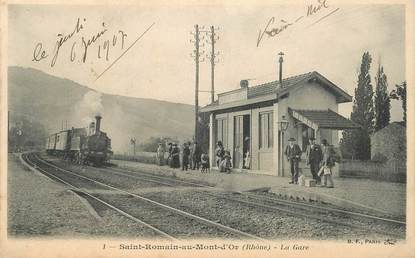 CPA FRANCE 69 "Saint Romain au Mont d'Or, la gare" / TRAIN