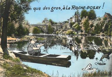 / CPSM FRANCE 86 "La Roche Posay les Bains, reflets sur la Creuse" / PÊCHE